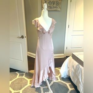 Express XS blush satiny maxi dress